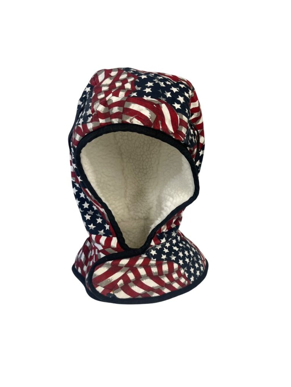 Patriotic American Flag Hood Liner With Warm Fleece Lining